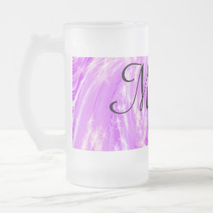 Caneca De Cerveja Vidro Jateado simples minimal leve rosa pastel adicione seu nome