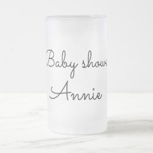 Caneca De Cerveja Vidro Jateado simples mínimo adicione o nome do texto baby showe