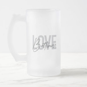 Caneca De Cerveja Vidro Jateado Simples, moderna tendência urbana design Love Bal