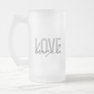 Caneca De Cerveja Vidro Jateado Simples, moderno, urbano, design legal Ama Brasil