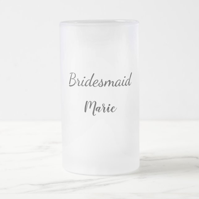 Caneca De Cerveja Vidro Jateado SIMPLLE MINIMAL adicione seu nome como bridesmaid  (Centro)
