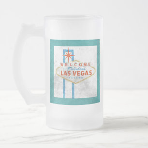 Caneca De Cerveja Vidro Jateado sinal de vegas grunge