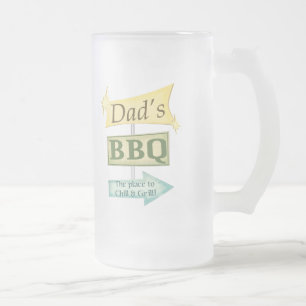 Caneca De Cerveja Vidro Jateado Sinal retro do assado do Grunge do pai do dia dos