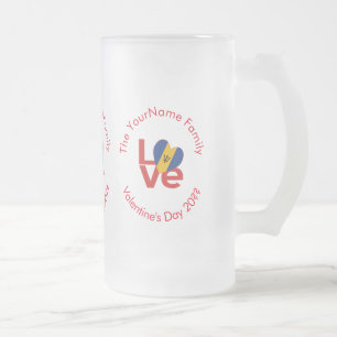 Caneca De Cerveja Vidro Jateado Sinalizador Bárbaro Red LOVE Personalizado
