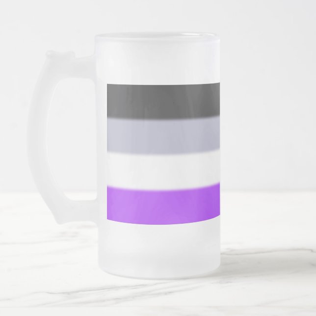 Caneca De Cerveja Vidro Jateado Sinalizador de Orgulho Asexual de Queda (Esquerda)