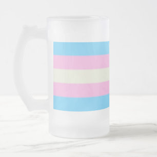 Caneca De Cerveja Vidro Jateado Sinalizador do Orgulho Transgênero de Queda