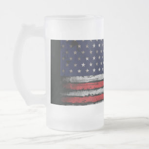 Caneca De Cerveja Vidro Jateado Sinalizador Grunge U.S.A