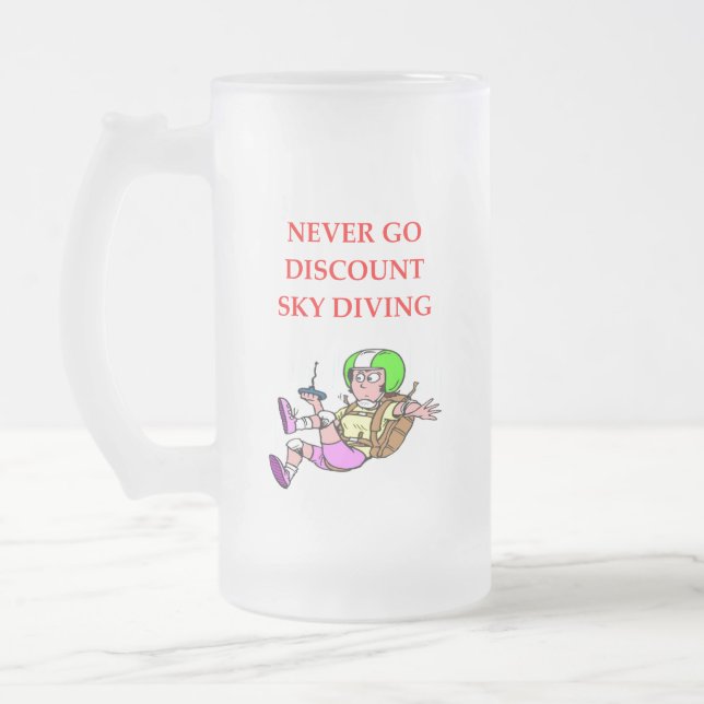 Caneca De Cerveja Vidro Jateado skydiving (Esquerda)