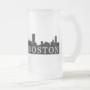 Caneca De Cerveja Vidro Jateado Skyline de Boston