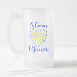 Caneca De Cerveja Vidro Jateado Slogan Slava Ucraniano Glória à Ucrânia