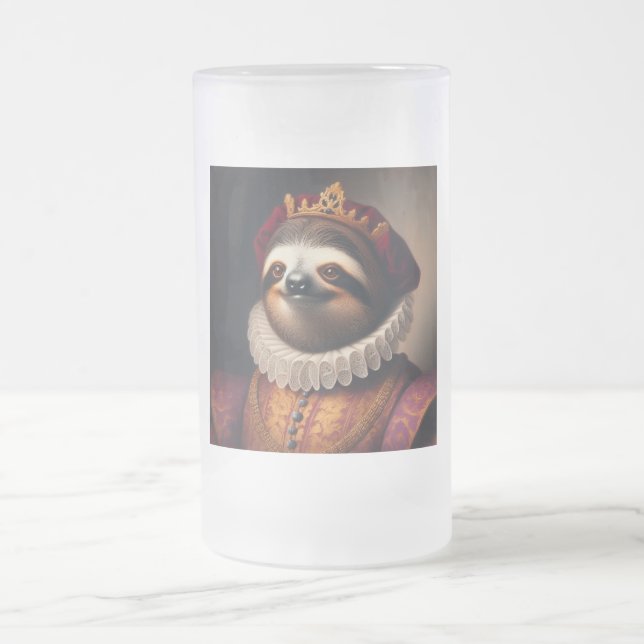 Caneca De Cerveja Vidro Jateado Sloth Renaissance King (Centro)