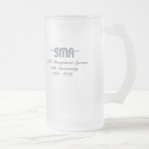 Caneca De Cerveja Vidro Jateado SMA 25o Aniversário, 1984 - 2009