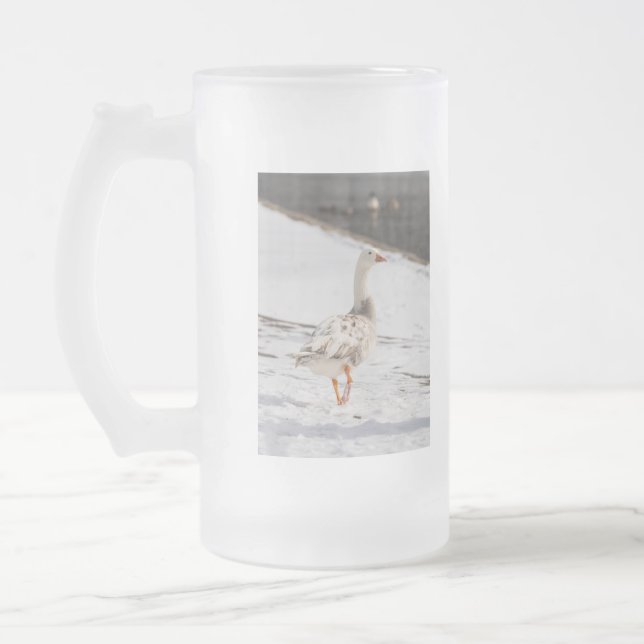 Caneca De Cerveja Vidro Jateado Snow Goose Strut (Esquerda)