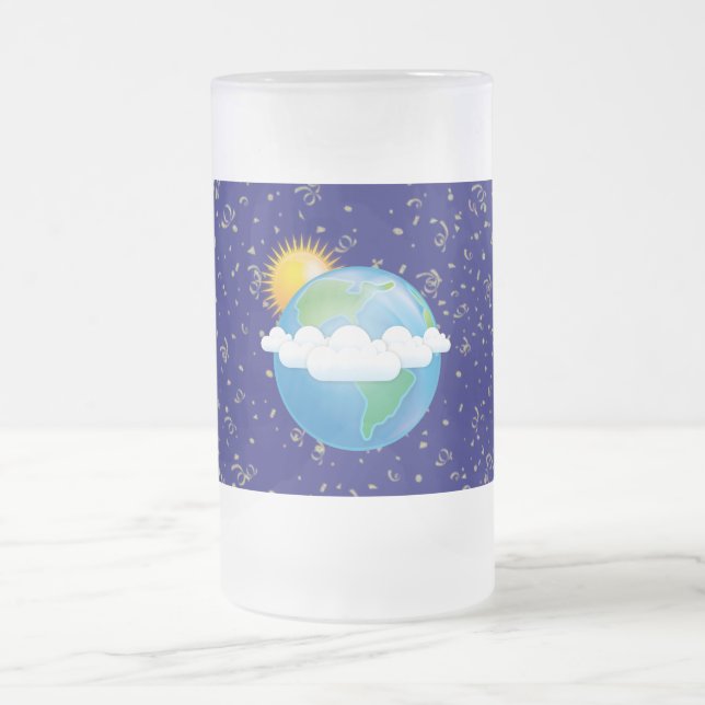 Caneca De Cerveja Vidro Jateado Sol & Terra - (Centro)