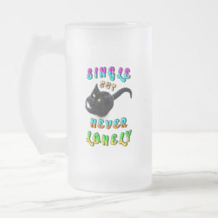Caneca De Cerveja Vidro Jateado Solteiro Mas Nunca Solitário