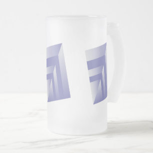 Caneca De Cerveja Vidro Jateado Sombras violetas azuis