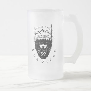 Caneca De Cerveja Vidro Jateado Somente O Barbudo Sobrevive