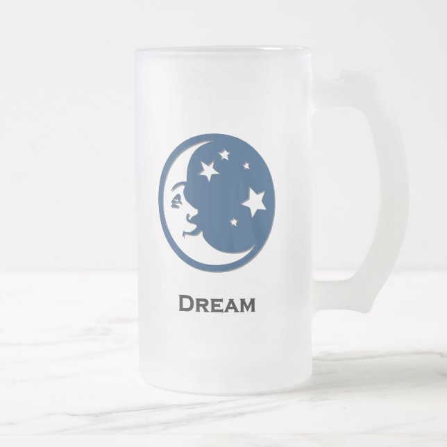 Caneca De Cerveja Vidro Jateado Sonho das estrelas da lua (Direita)