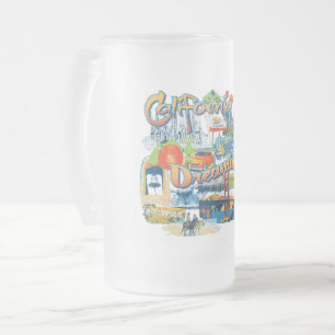 Caneca De Cerveja Vidro Jateado Sonho na Califórnia