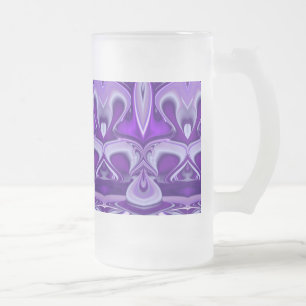 Caneca De Cerveja Vidro Jateado Sonhos de Flor Roxo