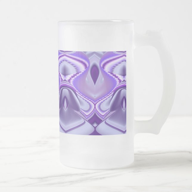 Caneca De Cerveja Vidro Jateado Sonhos de Flor Roxo (Direita)