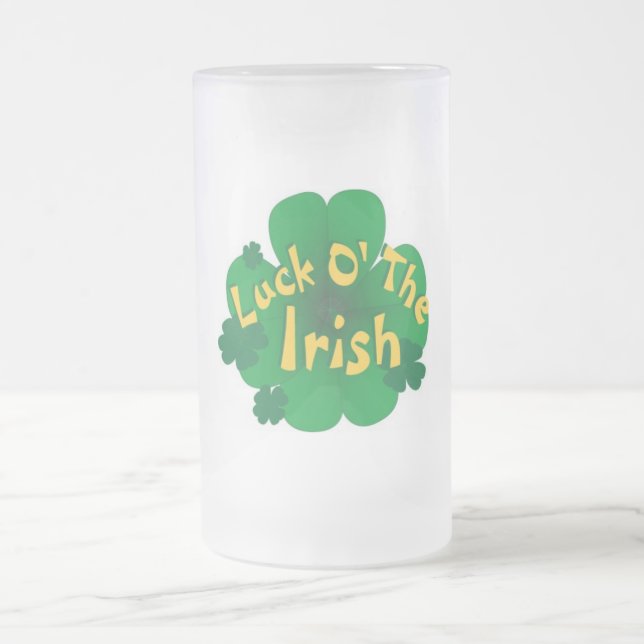 Caneca De Cerveja Vidro Jateado sorte---irlandês (Centro)