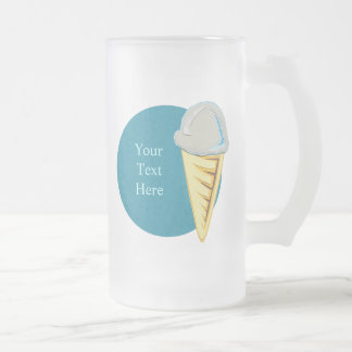 Caneca De Cerveja Vidro Jateado Sorvete