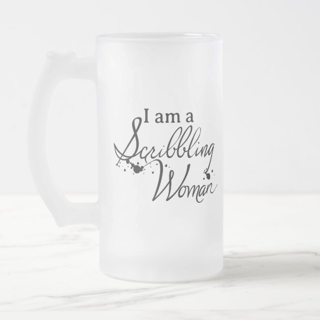 Caneca De Cerveja Vidro Jateado "Sou uma Mulher Escrivadora" (Esquerda)