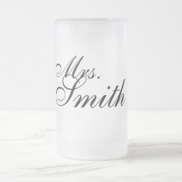 Caneca De Cerveja Vidro Jateado Sra. customizável do presente de casamento da