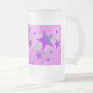 Caneca De Cerveja Vidro Jateado Starlight Lullaby Roxo