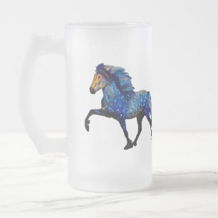 Caneca De Cerveja Vidro Jateado Stary Night Charismatic Tolice, cavalo islandês
