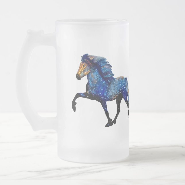 Caneca De Cerveja Vidro Jateado Stary Night Charismatic Tolice, cavalo islandês (Esquerda)