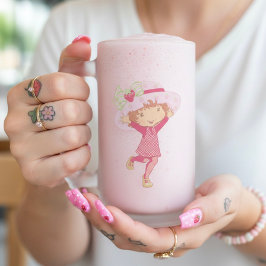 Caneca De Cerveja Vidro Jateado Strawberry