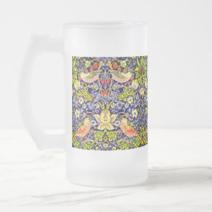 Caneca De Cerveja Vidro Jateado Strawberry Thef Birds William Morris