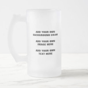 Caneca De Cerveja Vidro Jateado Sua cor de fundo, sua imagem, seu próprio texto