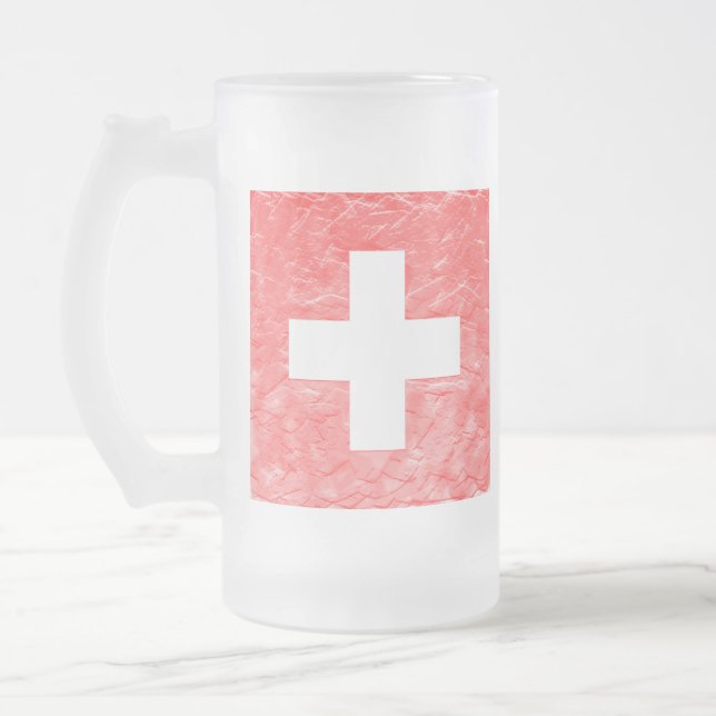 Caneca De Cerveja Vidro Jateado Suiça (Esquerda)