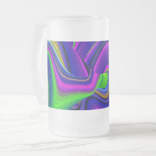 Caneca De Cerveja Vidro Jateado Summerrainbow, Abstrato 3D Rainbowart