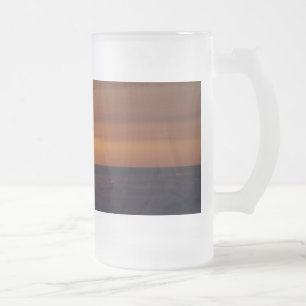 Caneca De Cerveja Vidro Jateado Sunset na praia Fosco Mug