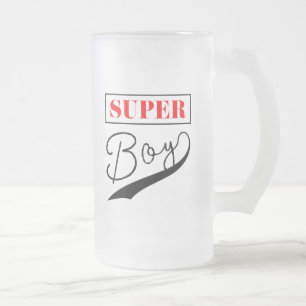 Caneca De Cerveja Vidro Jateado Super Boy 