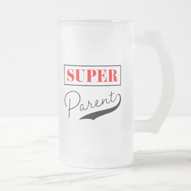 Caneca De Cerveja Vidro Jateado Super Pai (Direita)