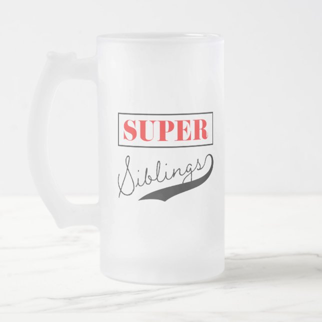 Caneca De Cerveja Vidro Jateado Super Sibling (Esquerda)