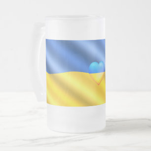 Caneca De Cerveja Vidro Jateado Suportar o caninho de vidro da Ucrânia - Liberdade