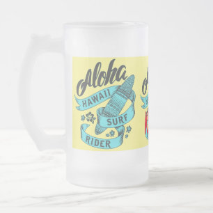 Caneca De Cerveja Vidro Jateado Surf Aloha Hawaii Rider Thunder_Cove