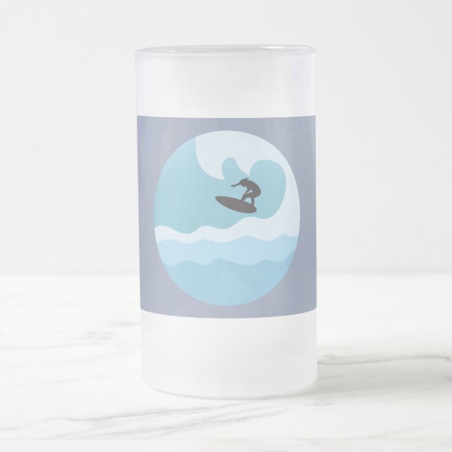 CANECA DE CERVEJA VIDRO JATEADO SURF LOVER (Centro)