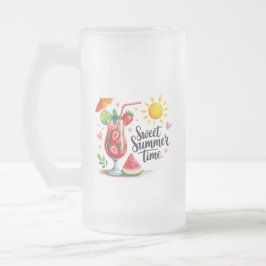 Caneca De Cerveja Vidro Jateado Sweat Summertime