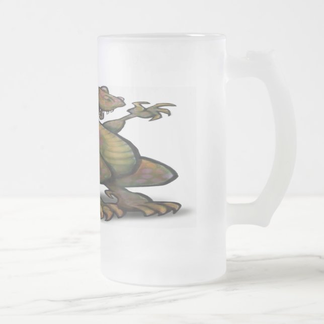 Caneca De Cerveja Vidro Jateado T-Rex - Personalizado (Direita)