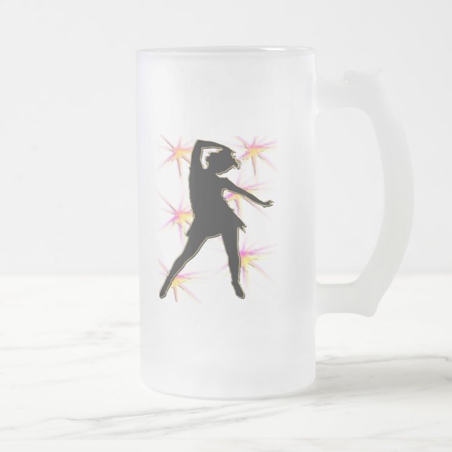 Caneca De Cerveja Vidro Jateado T-shirt e presentes da diva da dança (Direita)