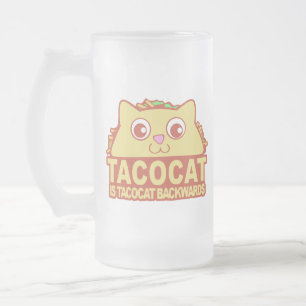Caneca De Cerveja Vidro Jateado Tacocat Para Trás II Fosco Vidro