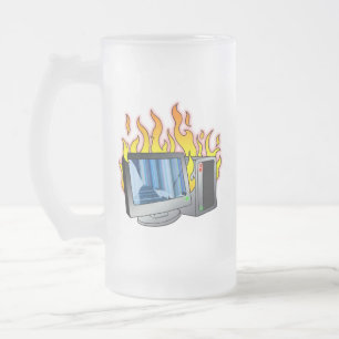 Caneca De Cerveja Vidro Jateado Tampão de vidro do Fosco de incêndio do computador