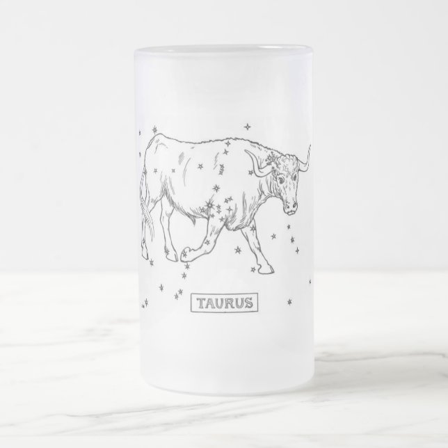 Caneca De Cerveja Vidro Jateado Taurus (Centro)